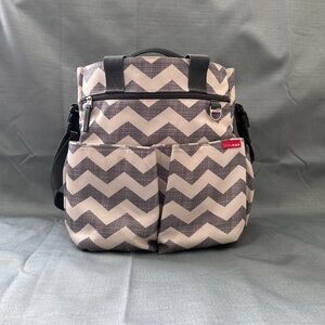 Skip Hop Chevron Baby Bag - Gray and White